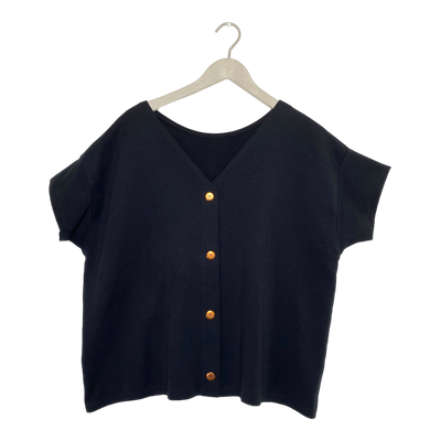 Aarre celene button top, black | woman 4XL