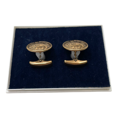 Kalevala Koru aurinkoleijona cufflinks, bronze