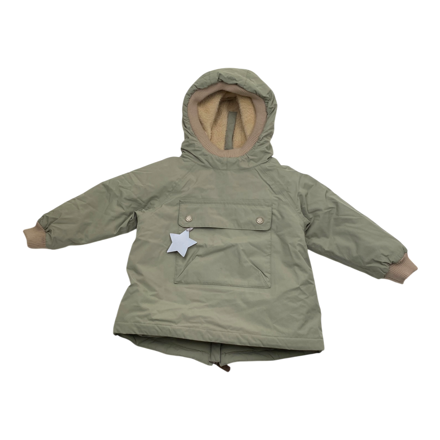 Mini A Ture matbabywen fleece lined winter anorak, moss green | 92cm