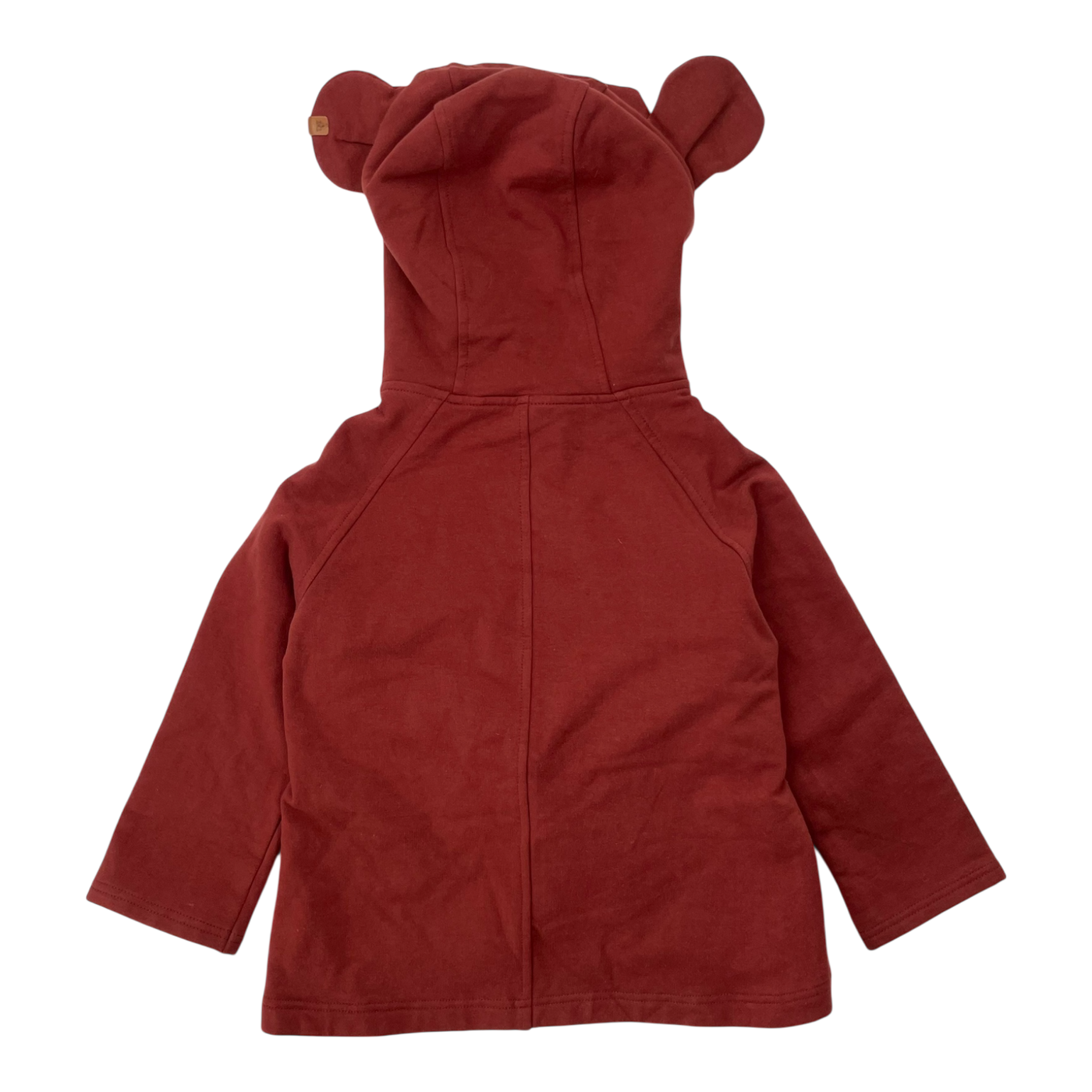Metsola bear ear hoodie, mahogany | 86/92cm