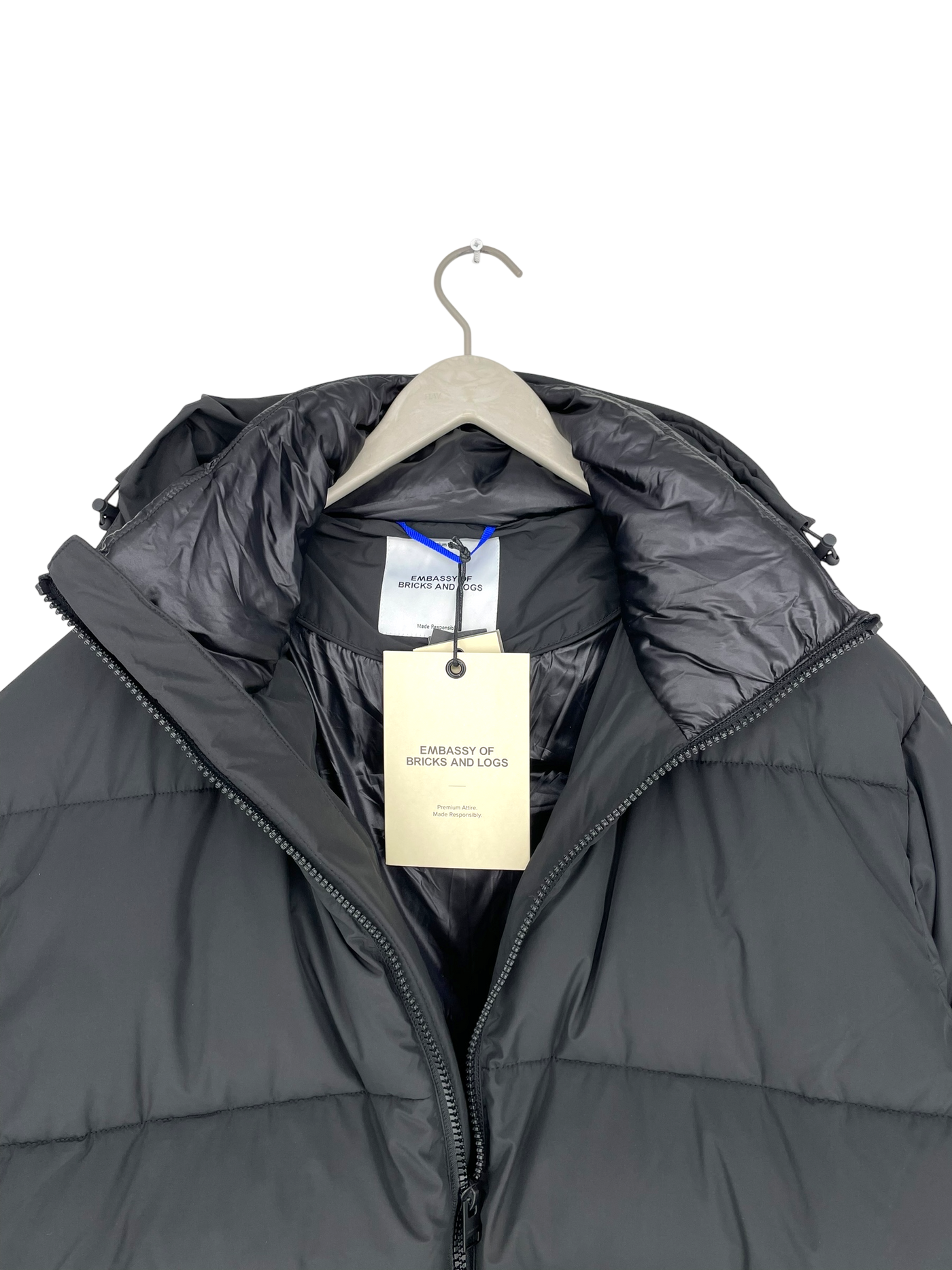 Embassy of Bricks and Logs rawdon puffer jacket, black | unisex L