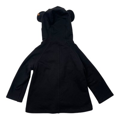 Metsola bear ear hoodie, black | 86/92cm