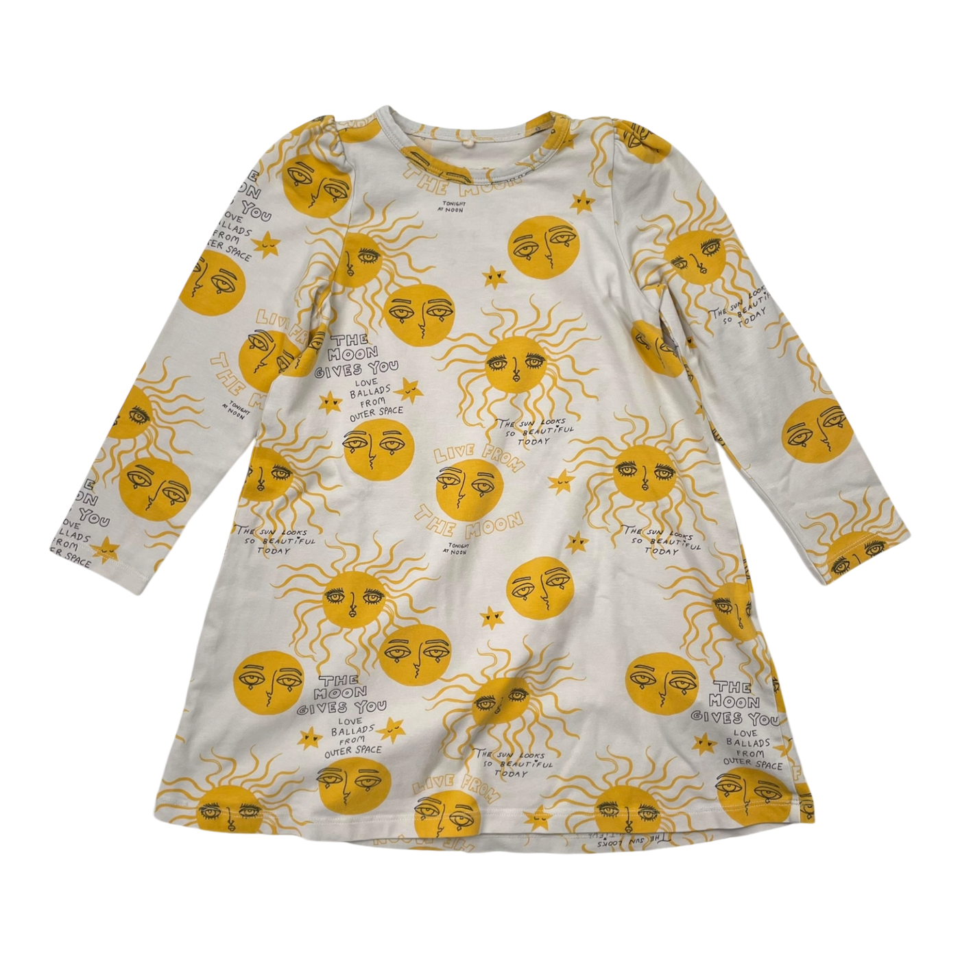 Mini Rodini dress, yellow moon | 104/110cm