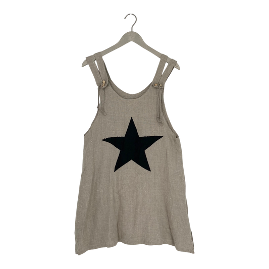 Bypias linen tunic dress, star | woman S