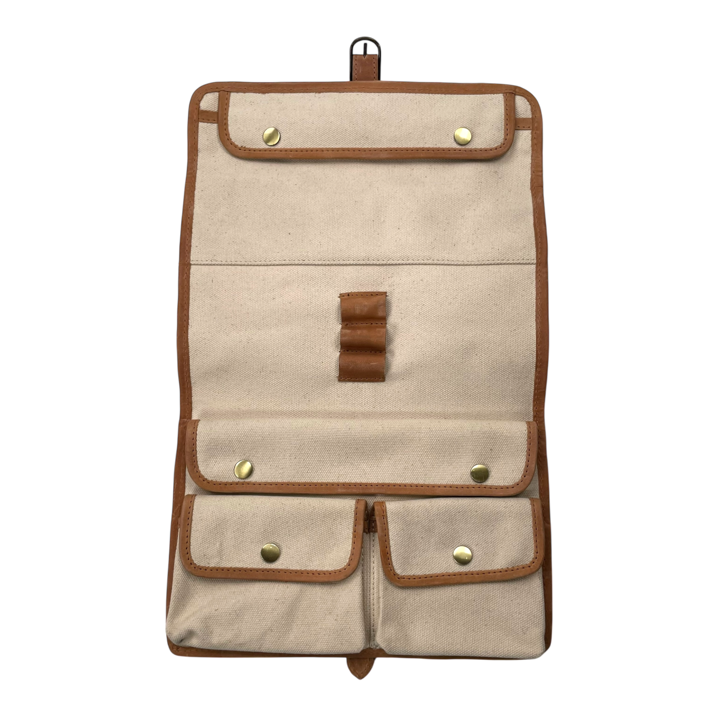 Holzrichter roll-up toiletry bag, cream