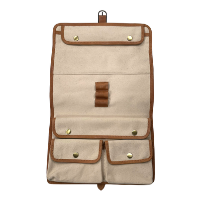 Holzrichter roll-up toiletry bag, cream