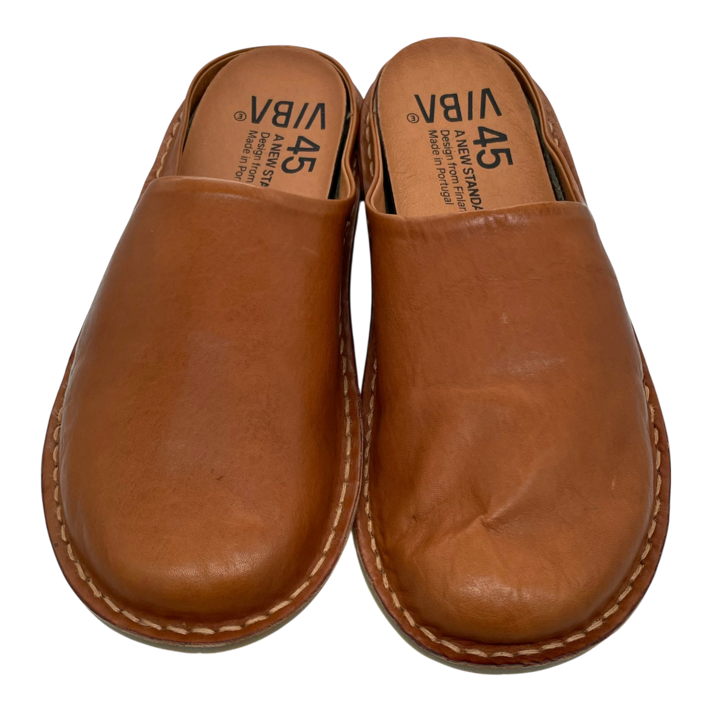 VIBAe Roma leather slippers, cognac brown | 45