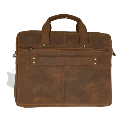 Holzrichter leather briefcase, brown