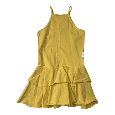 Gugguu spagetti frilla dress, lemon | 122cm