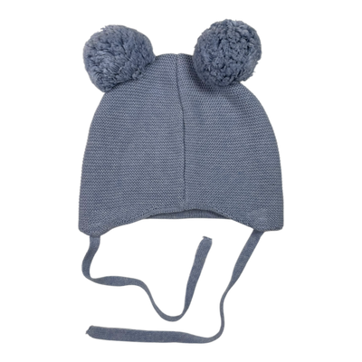 Metsola knitted cotton beanie, baby blue | 3-4y