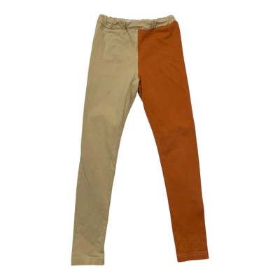 Gugguu block leggings, orange/wheat | 110cm