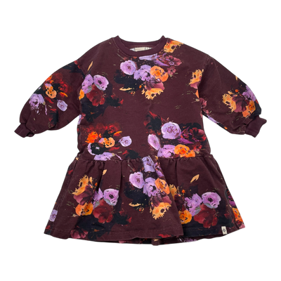 Kaiko sweat dress, flower | 98/104cm