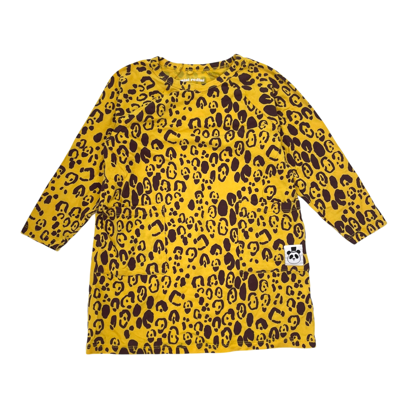 Mini Rodini basic dress, yellow leopard | 92/98cm