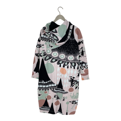 Papu giant split hoodie dress, pink & black | woman S