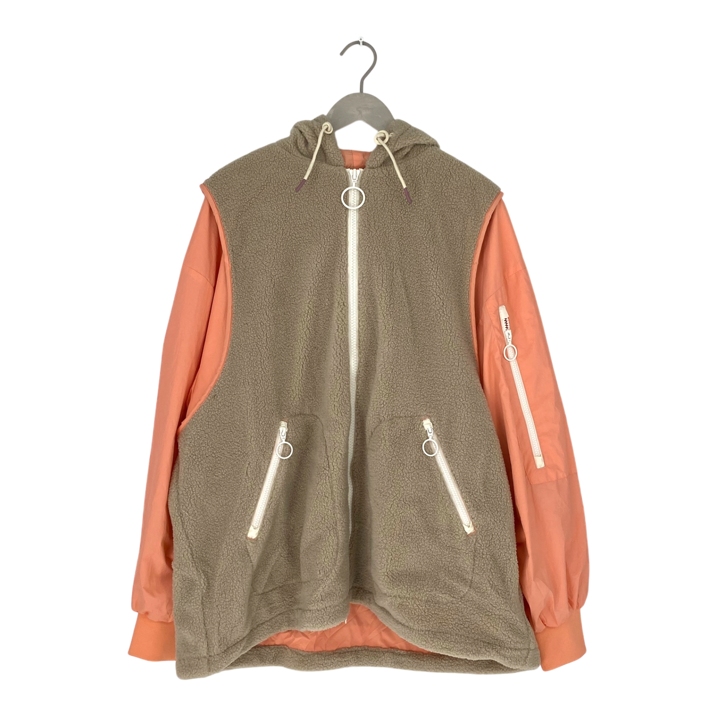 Embassy of Bricks and Logs ruby coach jacket, beige/coral | unisex S