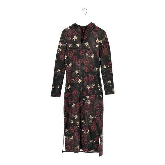 Versonpuoti hooded tricot dress, flowers | woman L