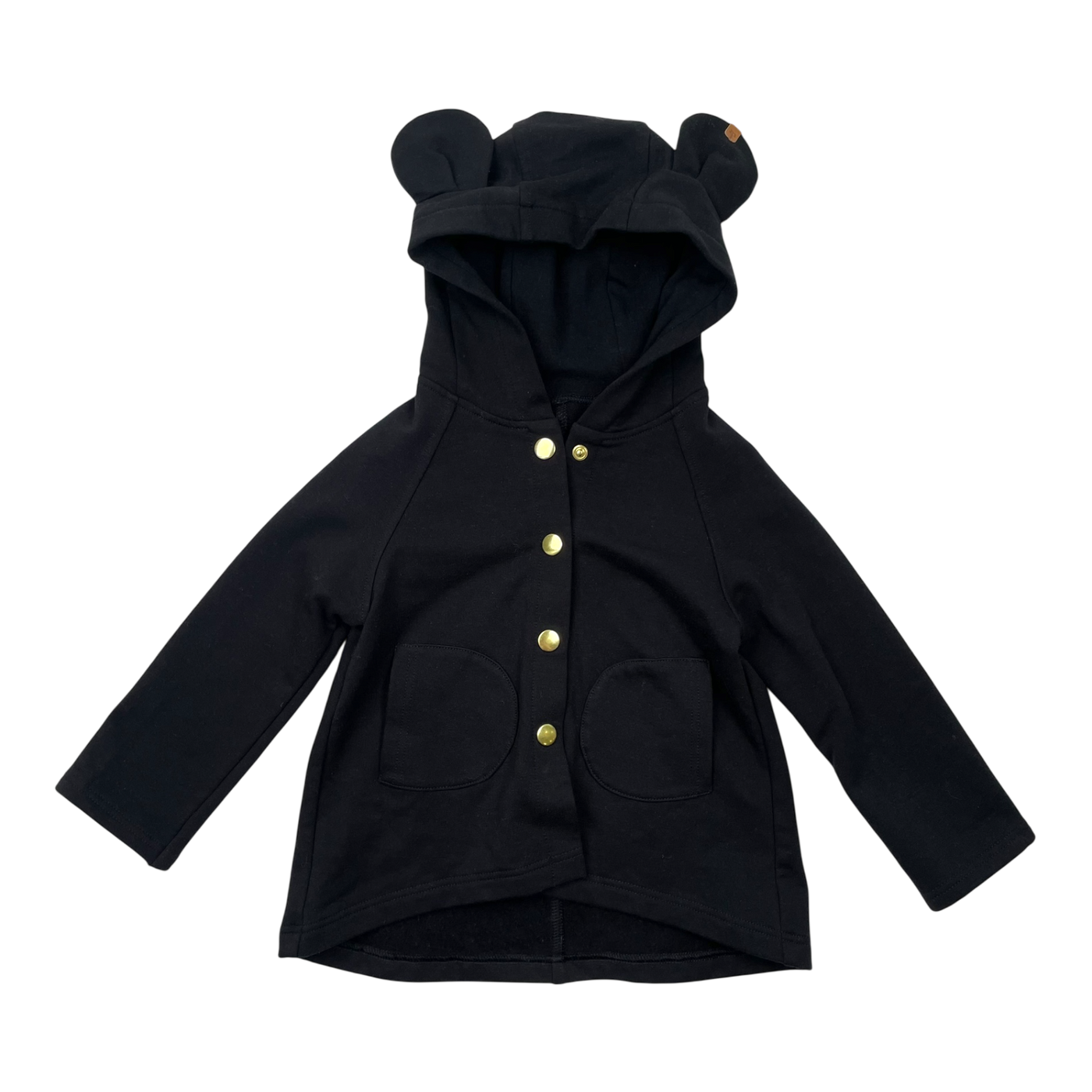 Metsola bear ear hoodie, black | 86/92cm
