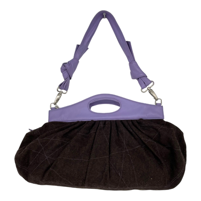 LUMI wool satchel bag, brown
