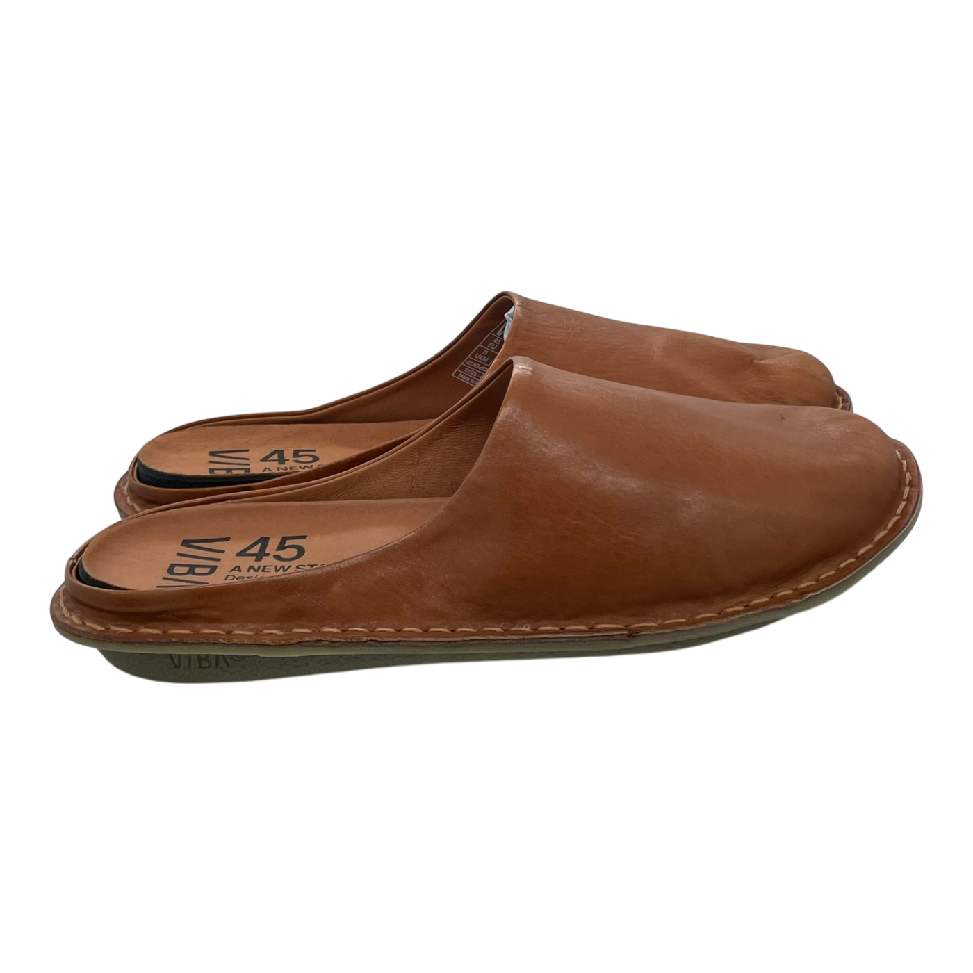 VIBAe Roma leather slippers, cognac brown | 45