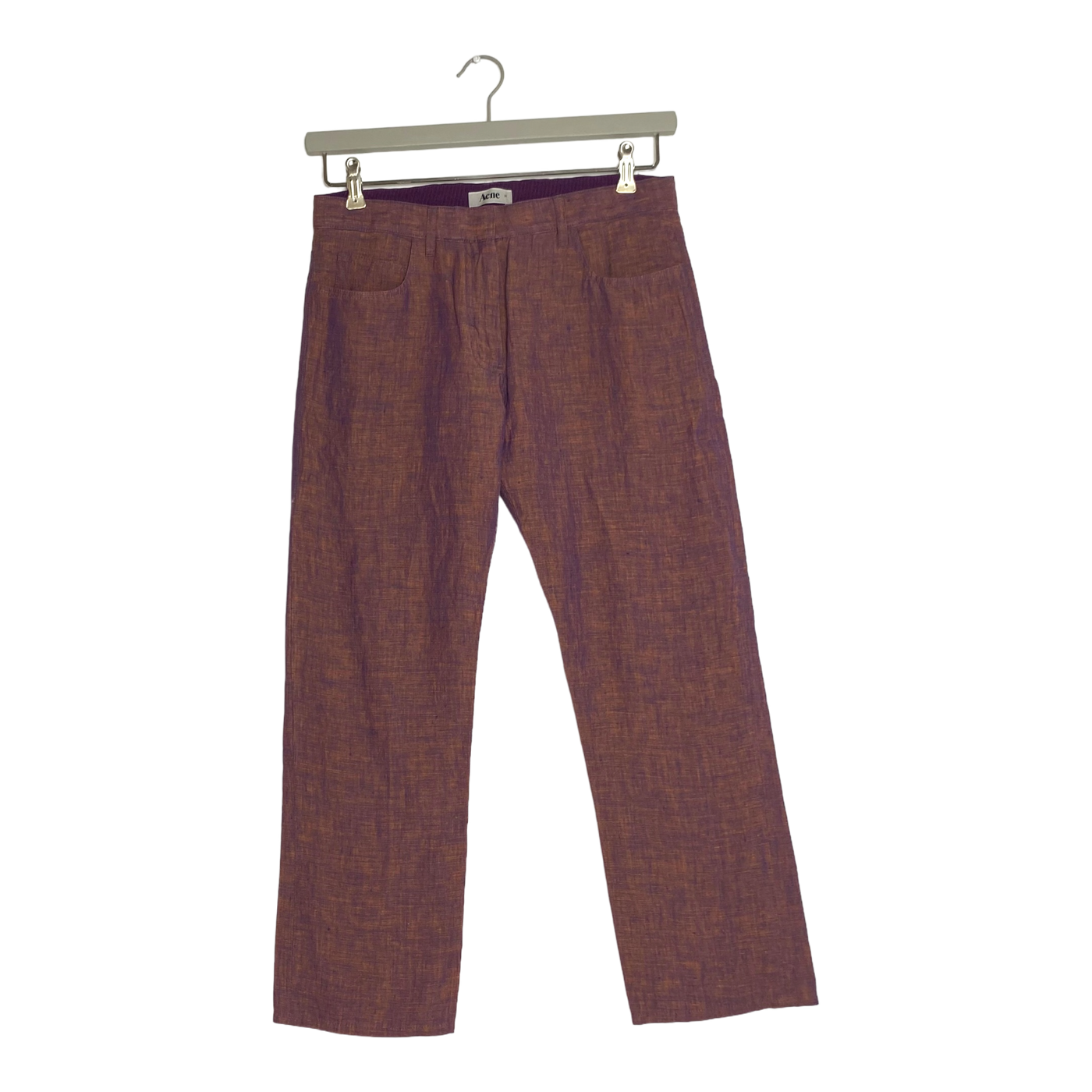 Acne pop linen capri pants, purple | woman 34