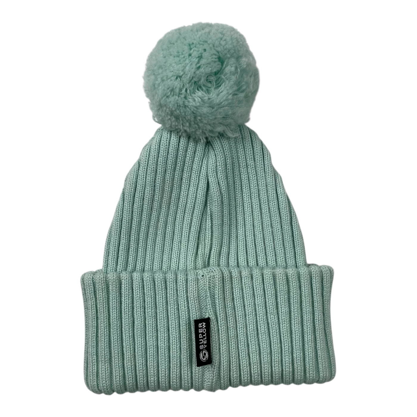 Superyellow junior pom merino beanie, mint | kids onesize