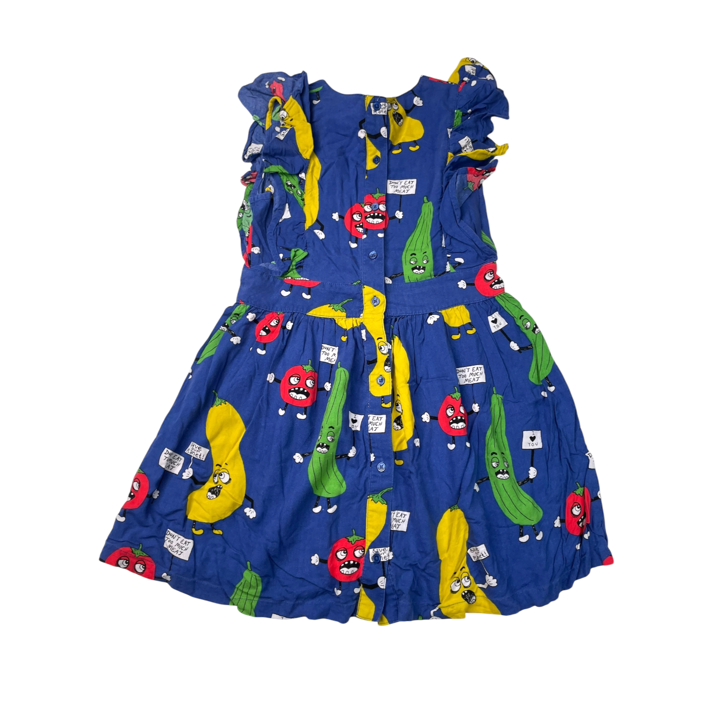 Mini Rodini woven dress, vegetables | 128/134cm