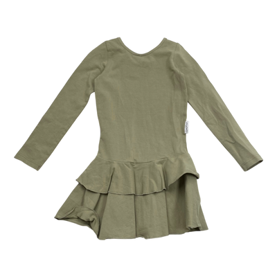 Gugguu frilla dress, olive green | 98cm