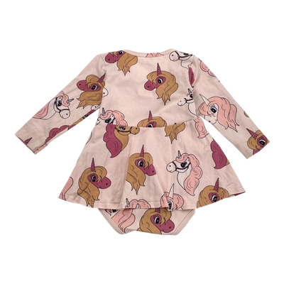 Blaa body dress, unicorn | 74/80cm