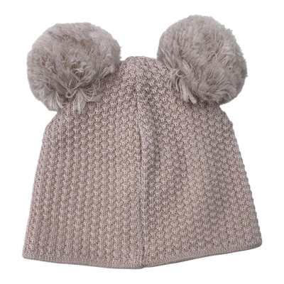 Gugguu merino beanie with 2 poms, wheat | 52/53cm