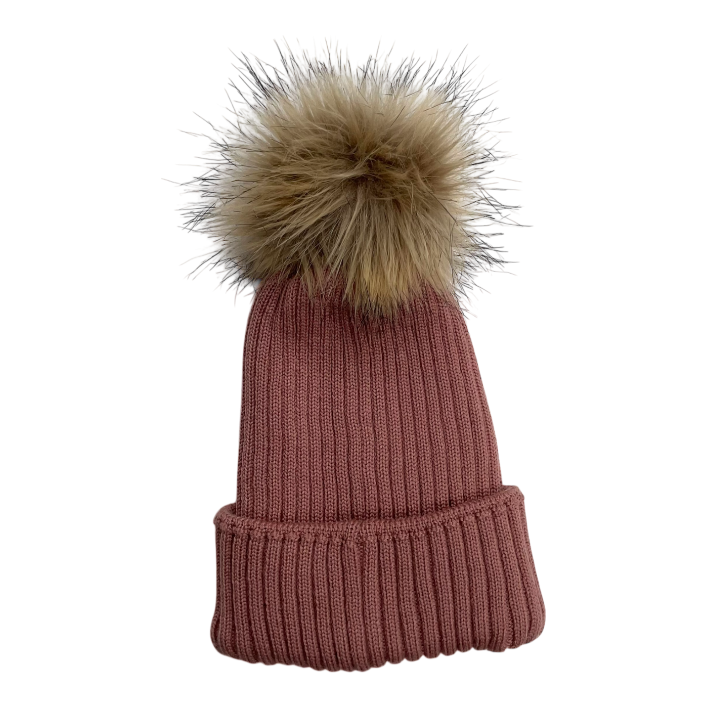 Gugguu merino furry beanie, old rose | L