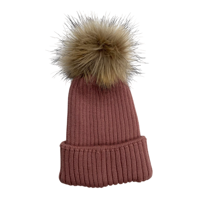 Gugguu merino furry beanie, old rose | L
