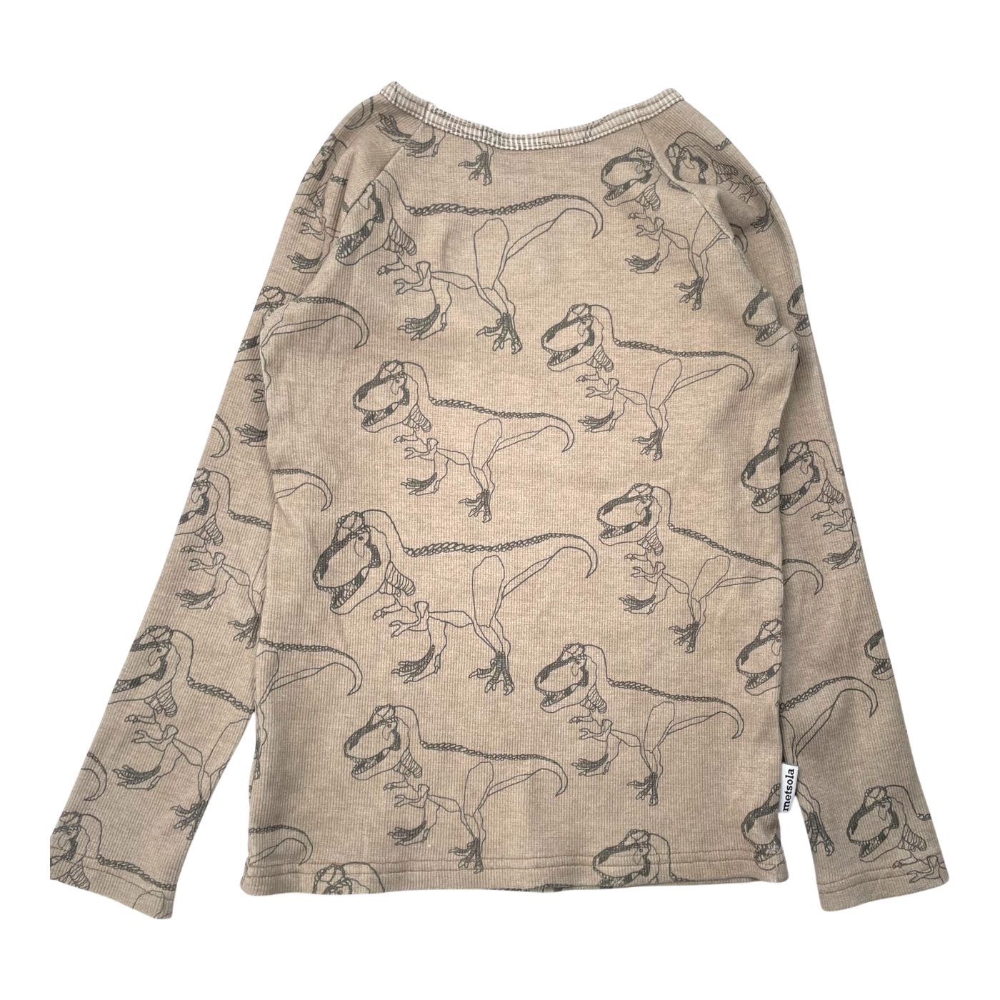 Metsola rib shirt, dino | 122/128cm