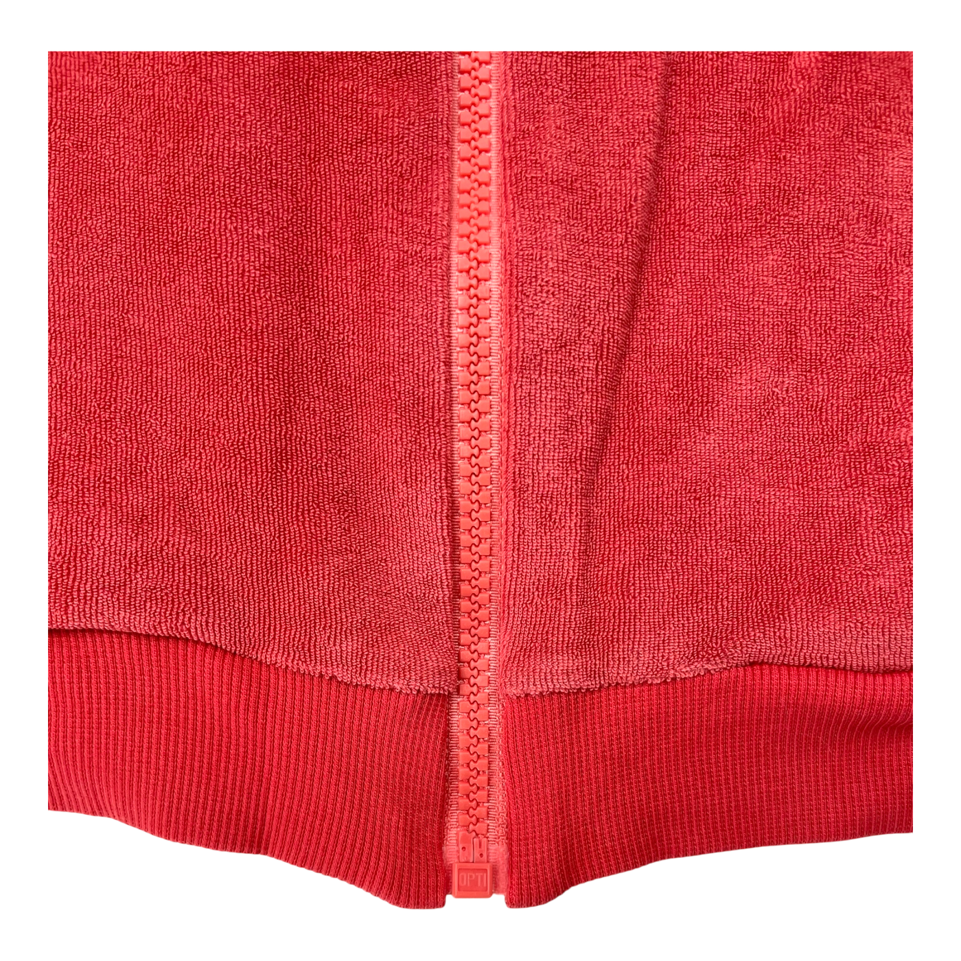 Metsola terry zipper sweatshirt, red | 134/140cm