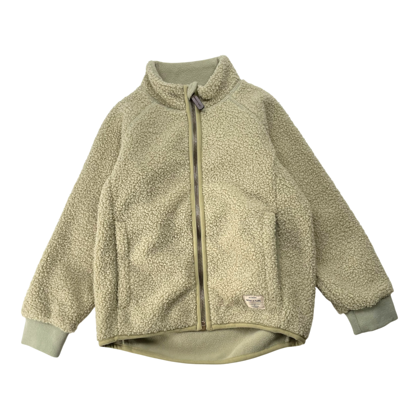 Mini A Ture matcedric teddy zip jacket, beige | 104cm