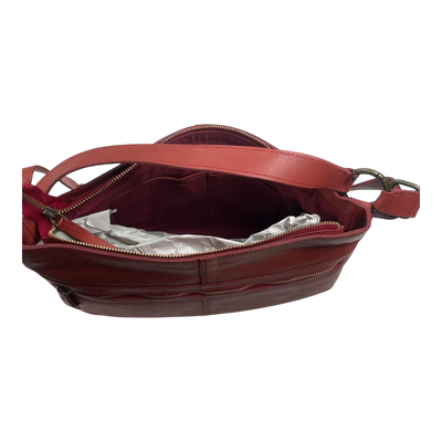 Harold's Bags leather submarine shopper, red