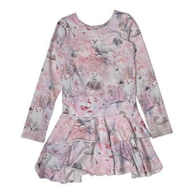 Gugguu frilla dress, owl | 128cm