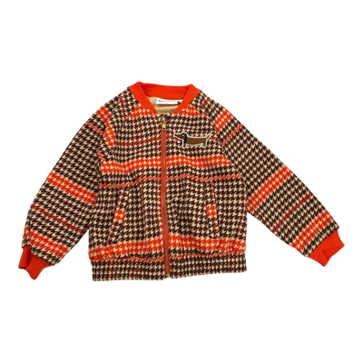 Mini Rodini sweat jacket, red / brown | 104/110cm