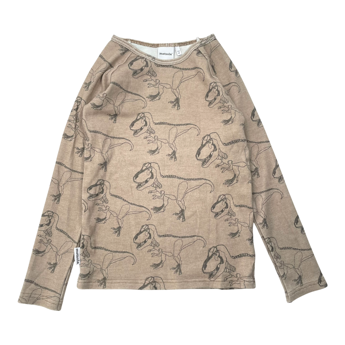 Metsola rib shirt, dino | 122/128cm
