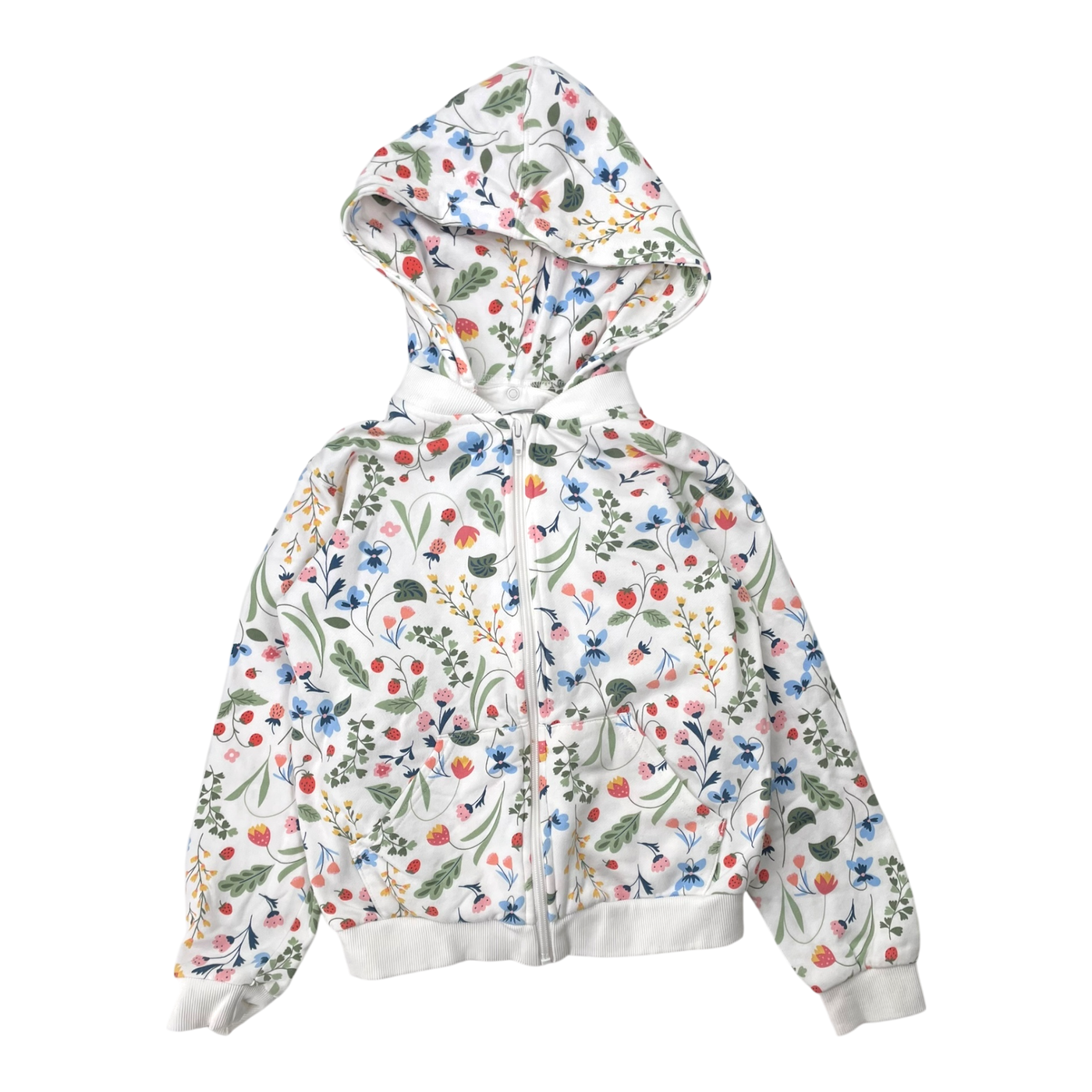 Polarn O. Pyret hoodie, flowers | 134cm