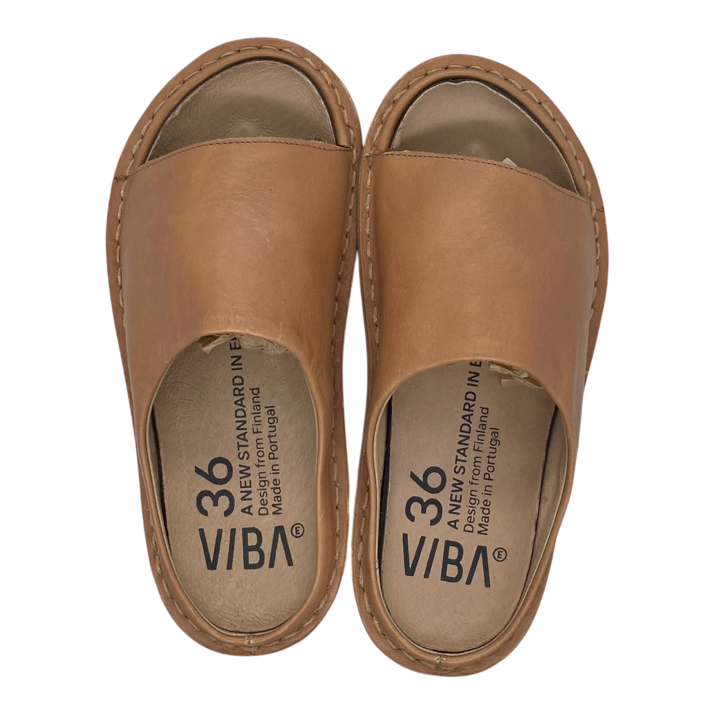 VIBAe Saint Tropez leather sandals, fawn tan | 36