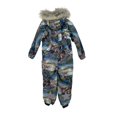 Molo polaris fur winter overall, animals | 110cm