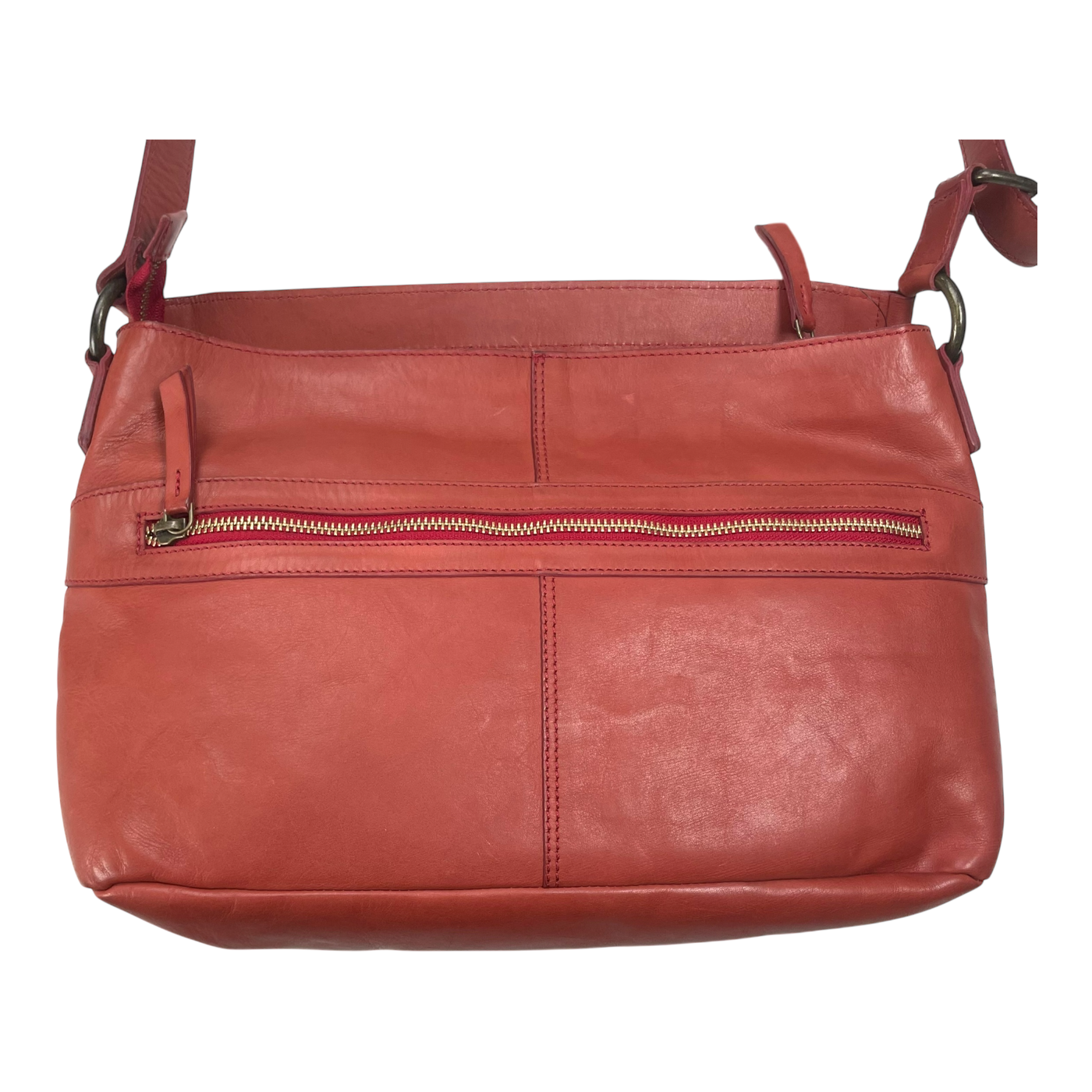 Harold's Bags leather submarine shopper, red