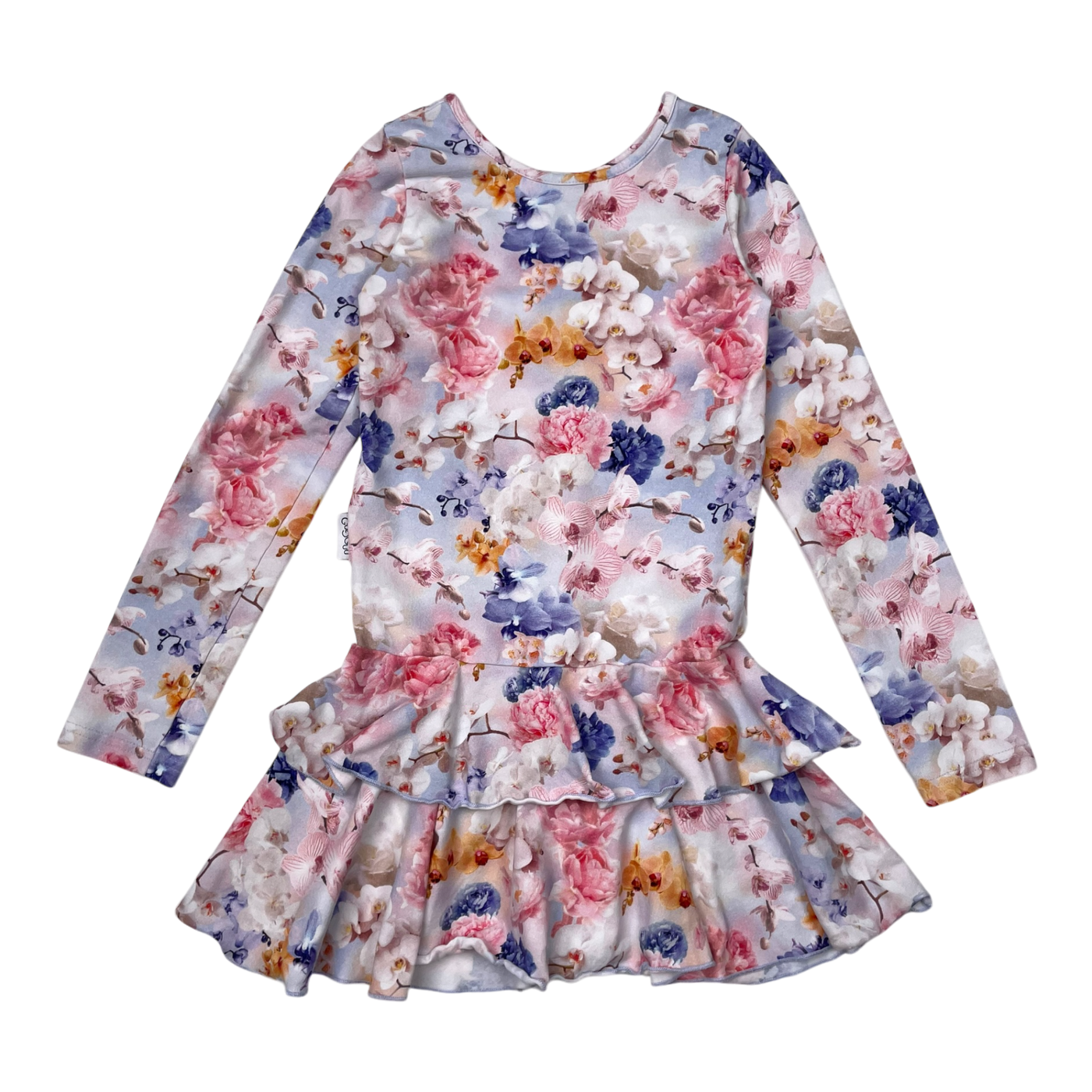 Gugguu frilla dress, flower | 122cm