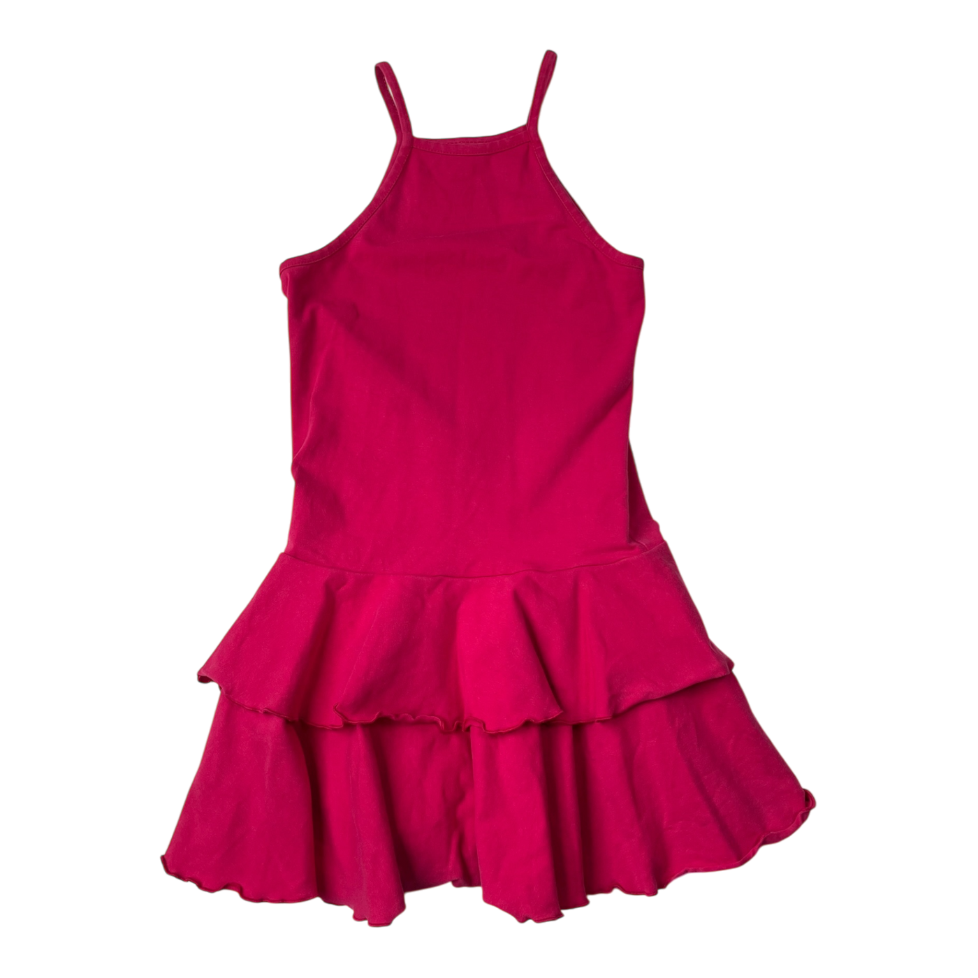 Gugguu spagetti frilla dress, deep pink | 122cm