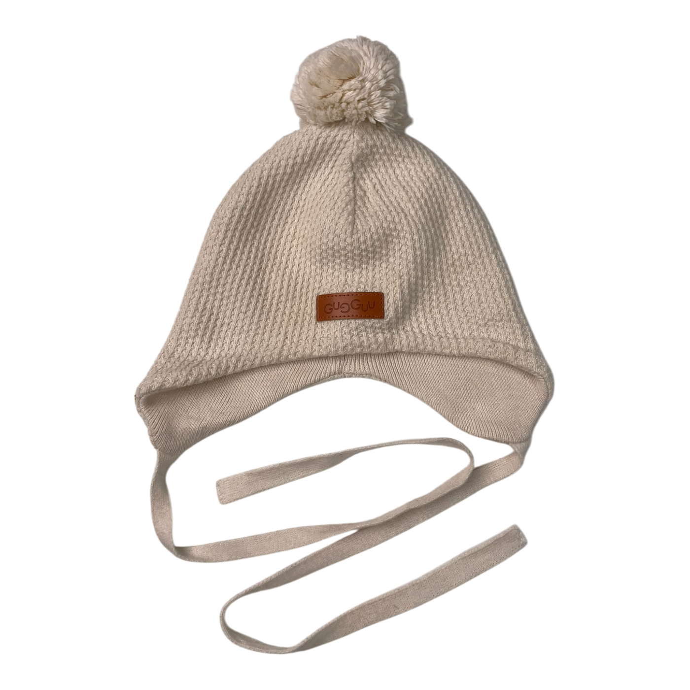 Gugguu cotton knitted beanie, cream | 0-1y