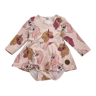 Blaa body dress, unicorn | 74/80cm