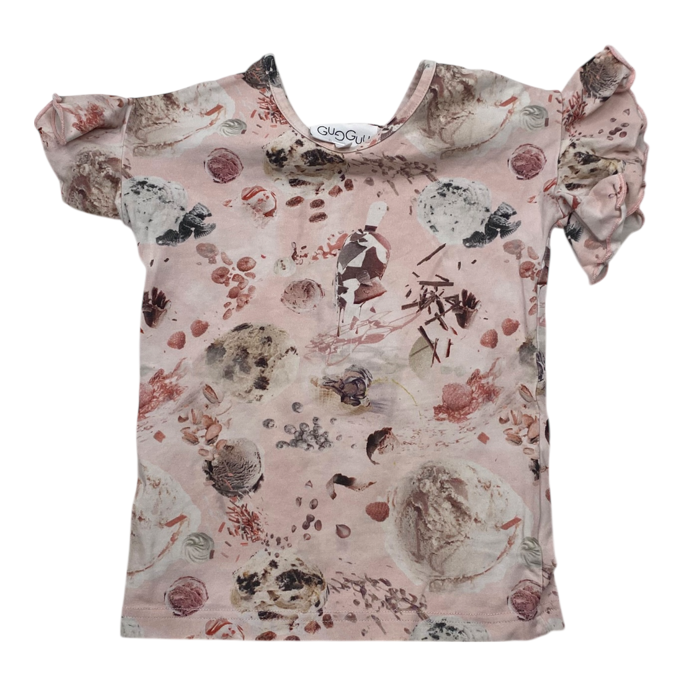Gugguu frill t-shirt, ice cream | 98cm