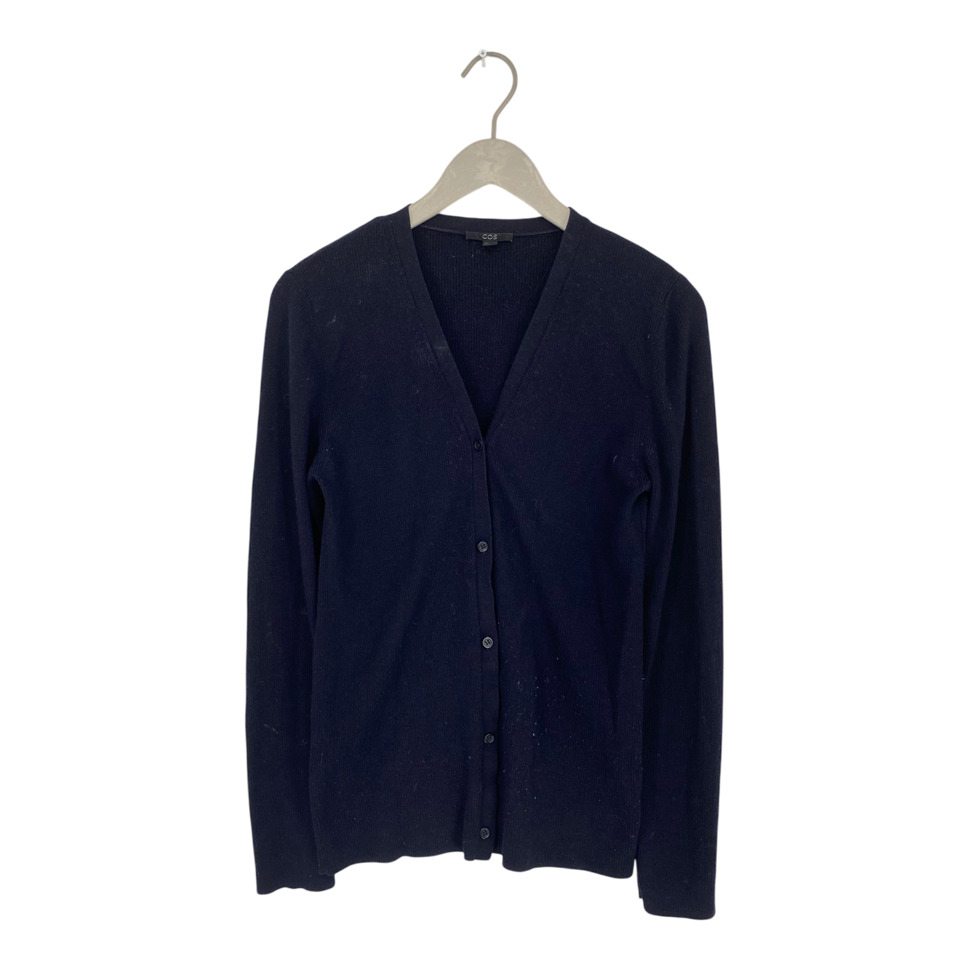 COS wool knit cardigan, dark blue | woman L