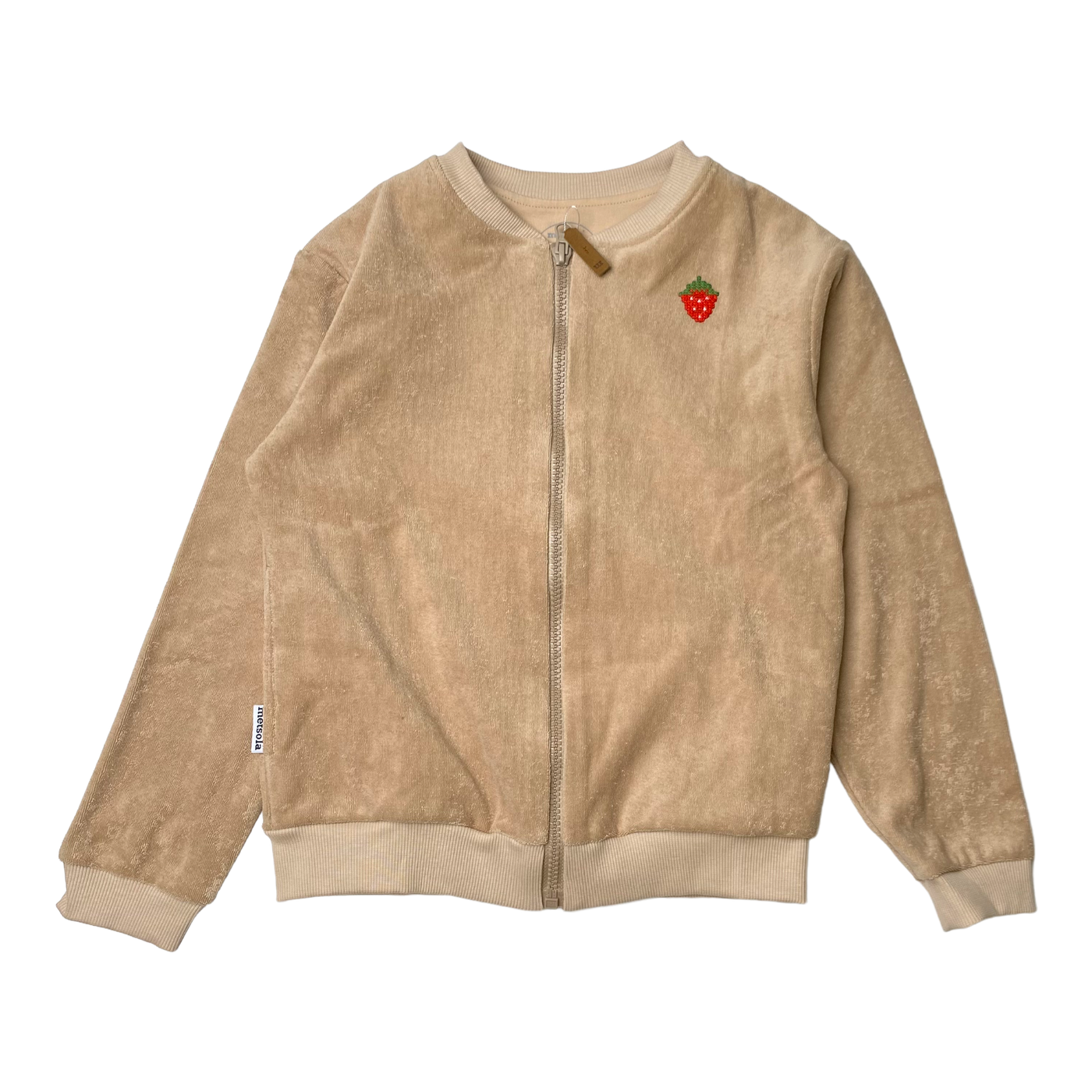Metsola terry bomber jacket, sandy | 134/140cm