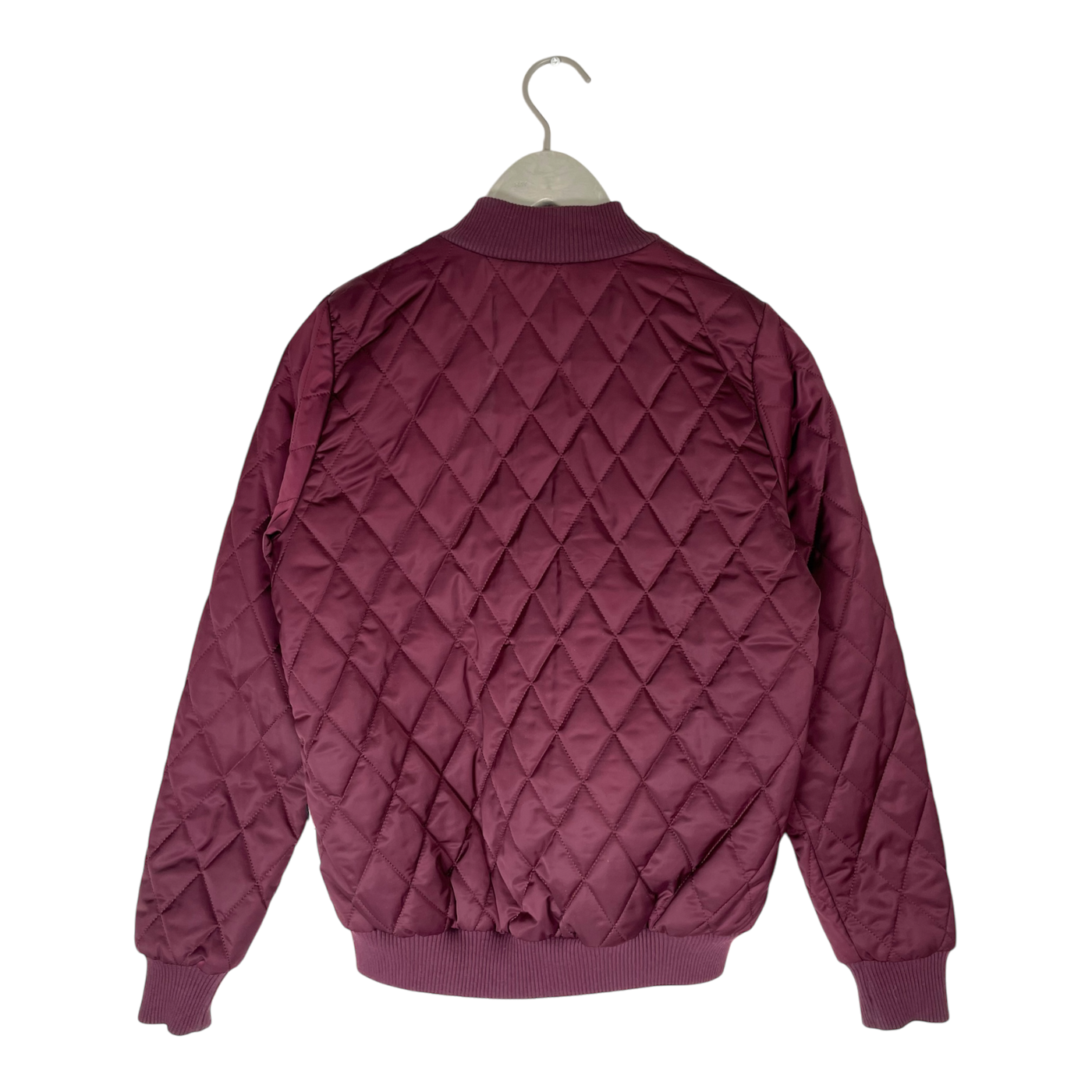 R-collection quilted bomber jacket, burgundy | women XS